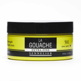 photo-Gouache - Extra-fine - Jaune citron - 501 - Sennelier - Pot de 100ml - Beaux-arts