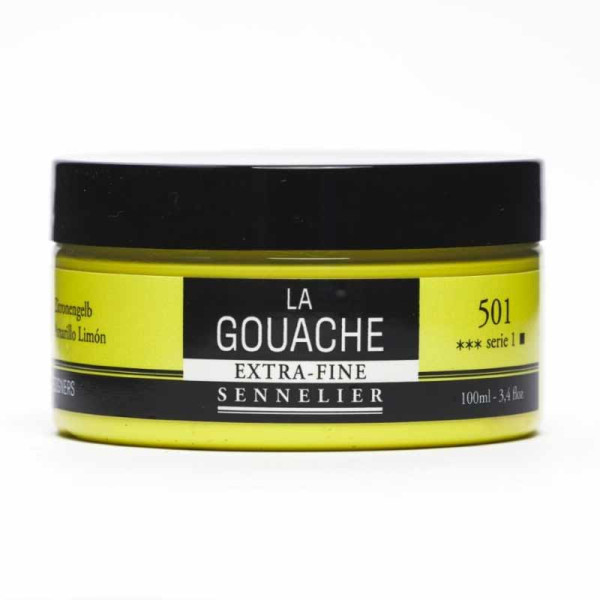 photo-Gouache - Extra-fine - Jaune citron - 501 - Sennelier - Pot de 100ml - Beaux-arts