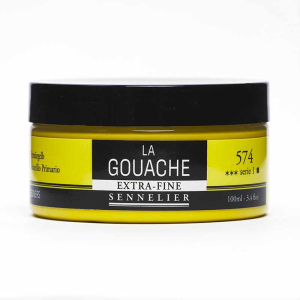 photo-Gouache - Extra-fine - Jaune primaire - 574 - Sennelier - Pot de 100ml - Beaux-arts