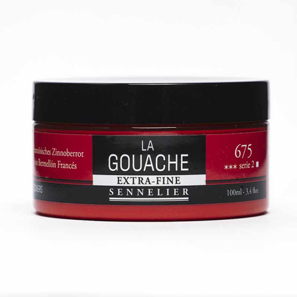 photo-Gouache - Extra-fine - Rouge vermillon - 675 - Sennelier - Pot de 100ml - Beaux-arts