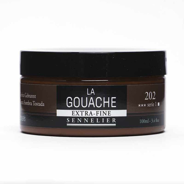 photo-Gouache - Extra-fine - Terre d'ombre brûlée - 202 - Sennelier - Pot de 100ml - Beaux-arts