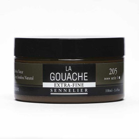 photo-Gouache - Extra-fine - Terre d'ombre naturelle - 205 - Sennelier - Pot de 100ml - Beaux-arts