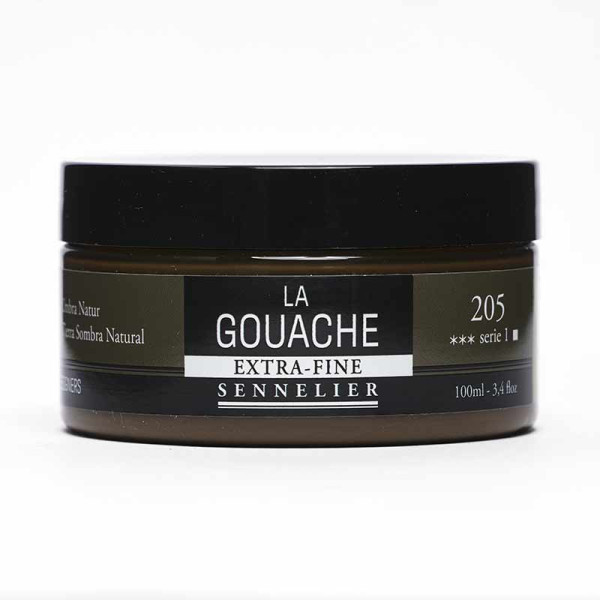photo-Gouache - Extra-fine - Terre d'ombre naturelle - 205 - Sennelier - Pot de 100ml - Beaux-arts