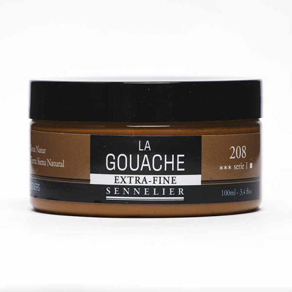 photo-Gouache - Extra-fine - Terre de sienne - 208 - Sennelier - Pot de 100ml - Beaux-arts