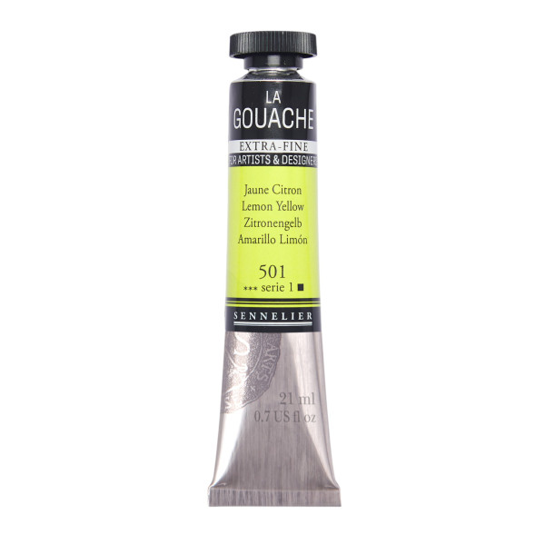 photo-Gouache - Extra-fine - Jaune citron - 501 - Tube de 21ml - Sennelier