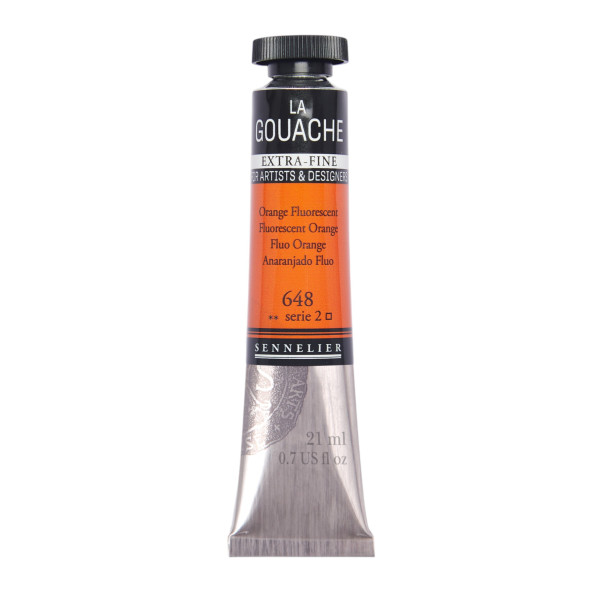 photo-Gouache - Extra-fine - Orange fluorescent - 648 - Tube de 21ml - Sennelier