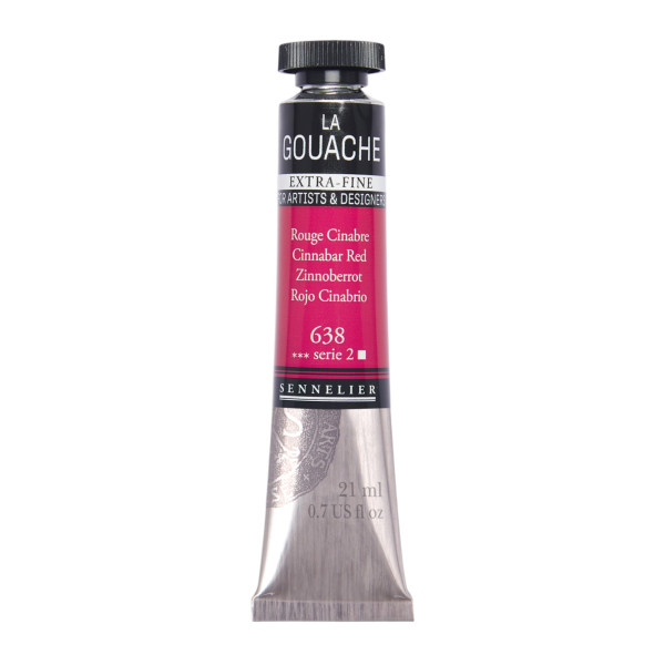 photo-Gouache - Extra-fine - Rouge cinabre - 638 - Tube de 21ml - Sennelier