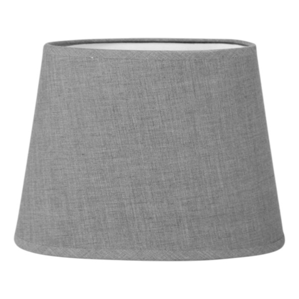 photo - Abat-jour - Ovale - Gris clair - Pour lampe - Base 20,5 cm - Culot E14