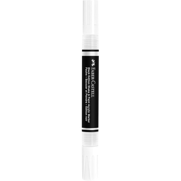 Marqueur - Peinture acrylique - Blanc - Multi-supports - Double pointes - Faber-castell - Black Edition - Shake & Paint