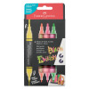 photo - Etui de 4 Marqueurs acryliques - Couleurs Néon - Multi-supports - Double pointes - Faber-castell - Black Edition