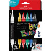 photo - 6 Marqueurs acryliques - Couleurs basiques - Multi-supports - Double pointes - Faber-castell - Black Edition