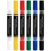 6 Marqueurs acryliques - Couleurs basiques - Multi-supports - Double pointes - Faber-castell - Black Edition - Shake&Paint