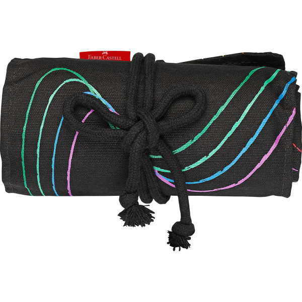 Lot de 72 crayons de couleurs - Trousse rouleau - Faber-Castell - Black Edition