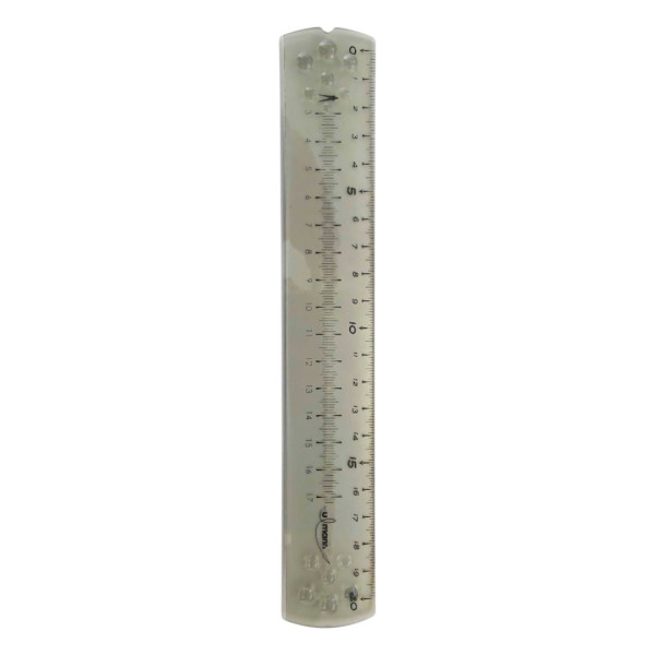 photo - Règle - Double décimètre - 20 cm - Plastique - Incassable - Transparent - Scolaire