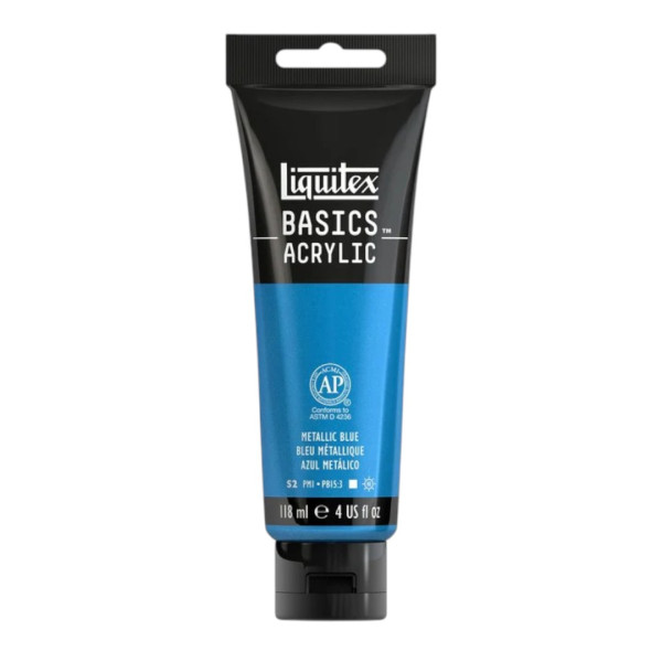 photo - Peinture acrylique - Bleu métallique - 341 - Liquitex Basics acrylic - Tube 118ml