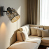 Applique murale - Lampe - Spot orientable - Métal - Noir - 13,5x11x11 cm - Moderne - Salon