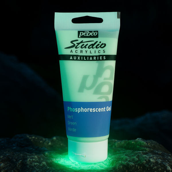 Médium - Liant - Vert phosphorescent - Peinture acrylique - Pébéo Studio - 100ml