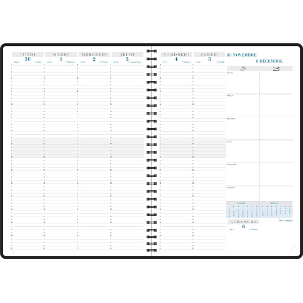 Agenda semainier - Consultation S - 21 x 29,7 - Janvier à décembre 2027 - Bleu