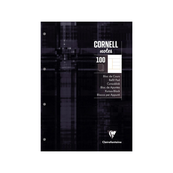 photo - Bloc de cours - A4 - Lignes - 90g - 100 feuilles - Cornell notes - Clairefontaine