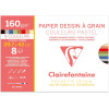 photo - Papier dessin à grain - A3 29,7x42cm - Couleurs pastel - Sans acide - 8 feuilles - 160g - Clairefontaine