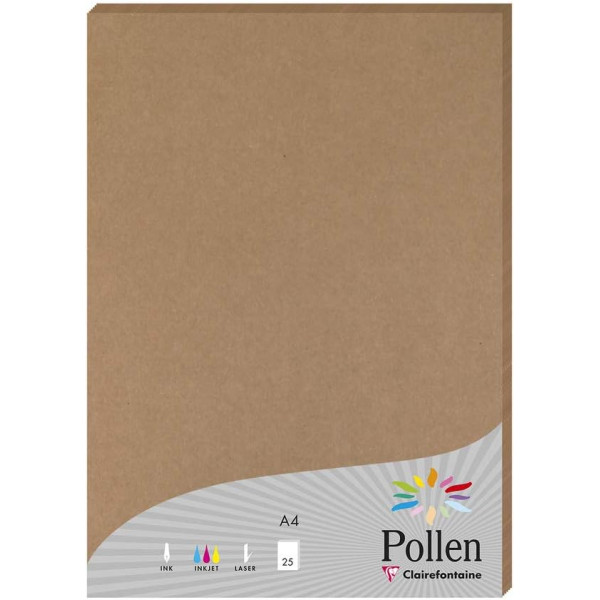 photo - Papier - A4 - Pollen - Kraft - 210g - 25 feuilles - Clairefontaine