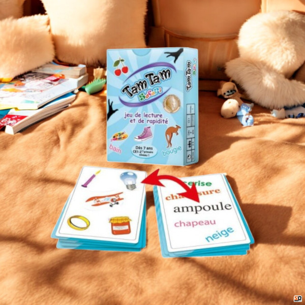 Jeu éducatif - Tam Tam Safari - CE1 niveau 1 - Jeu de lecture et de rapidité - Dès 7 ans