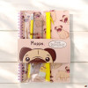 Set de papeterie - Petit chien carlin - Kawaï - Carnet + accessoires + trousse