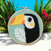 Canevas - Punch Needle - Toucan - Enfant - Avec tambour et accessoires