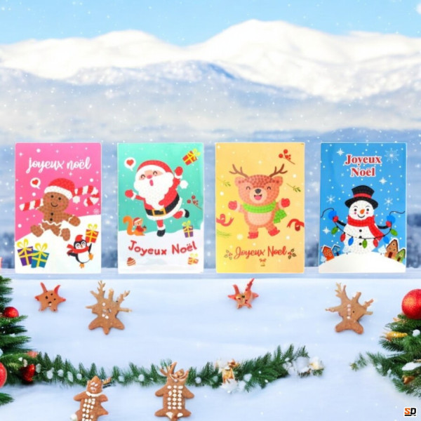 4 cartes de vœux - Diamond painting - Joyeux noël - Ctop