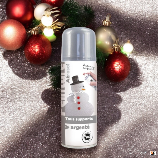 Bombe de peinture - Argent - Tous supports - Loisirs créatifs - 125ml