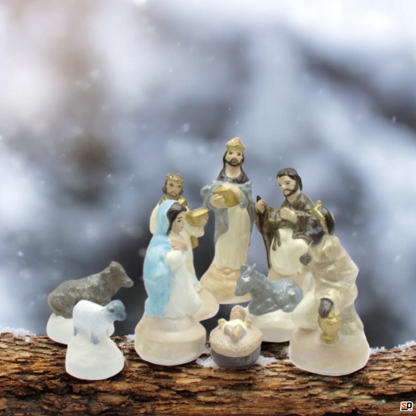 Moule en latex - Santons - Personnages de la crèche - Noël - 9 sujets