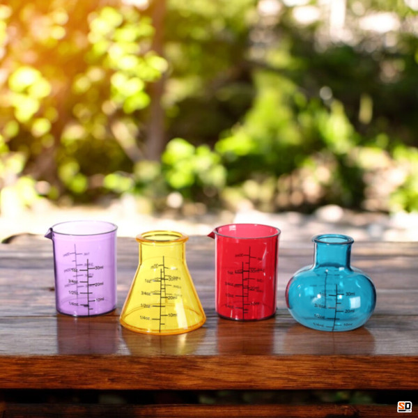 Verres - Shooter - Jeu à boire - Chimiste - Soirées entre amis - 4 verres - Assortiment