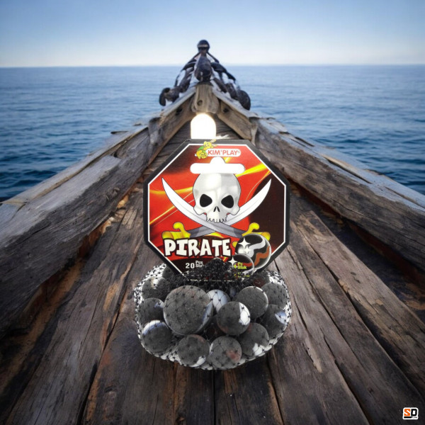 Billes - Filet de 20 billes + 1 calot - Noir - Effet mat - Pirate - Jeu - Enfant