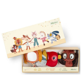 photo-Jeu d'éveil - 3 hochets sensoriels - Peluches - Dès la naissance - Lilliputiens - Set Jack