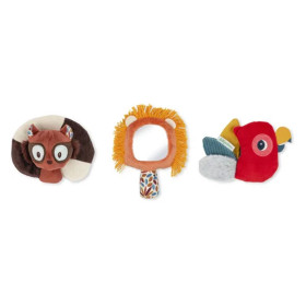Jeu d'éveil - 3 hochets sensoriels - Peluches - Dès la naissance - Lilliputiens - Set Jack