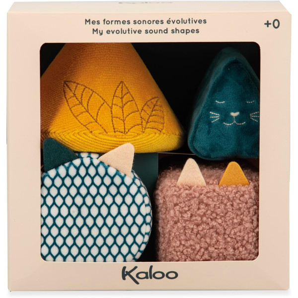 Jeu d'éveil - 4 formes sonores - Dès la naissance - Doux et coloré - Kaloo