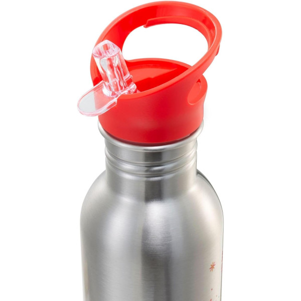 Gourde - Inox - Pour enfant - Paille intégrée - 600ml - Pour l'école, pique-nique - Lilliputiens