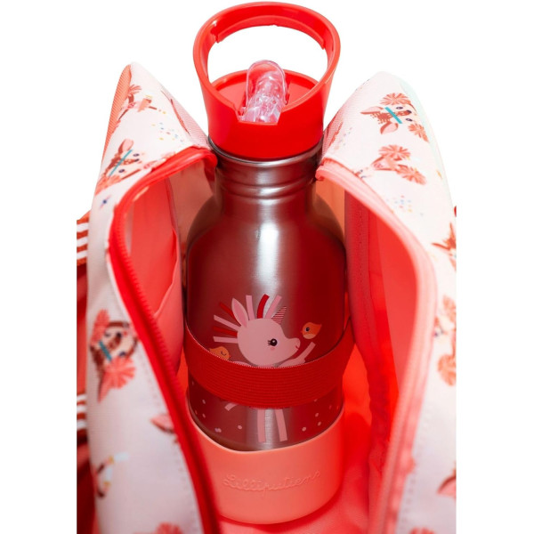 Gourde - Inox - Pour enfant - Paille intégrée - 600ml - Pour l'école, pique-nique - Lilliputiens