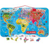 Puzzle - Carte du monde - 92 pièces magnétiques - 70x43cm - Dès 7 ans - Janod