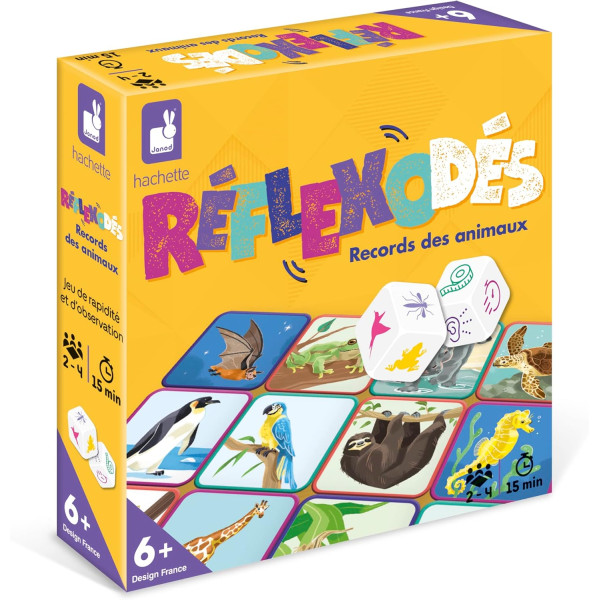 photo-Jeu de société - Réflexodé - Records des animaux - Dès 6 ans - 2 à 4 joueurs - Janod