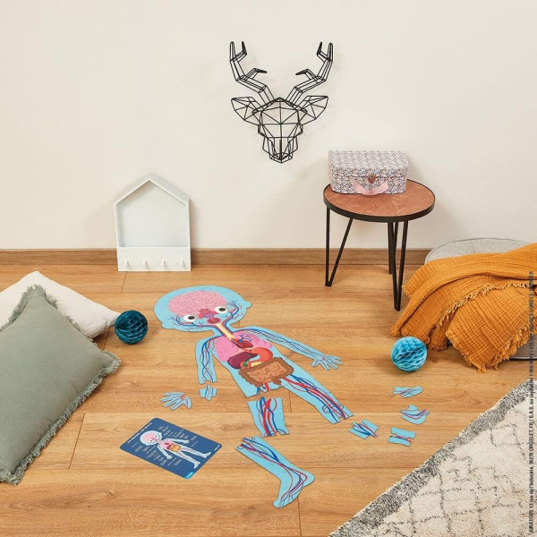 4 puzzles - Géant - Educatif - Le corps humain - 50,75 et 100 pièces - Dès 5 ans - Janod