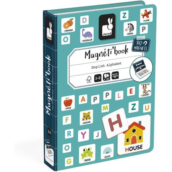 photo-Jeu éducatif - Apprendre l'anglais - Dès 3 ans - Magneti'Book Alphabet - 142 pièces - Janod