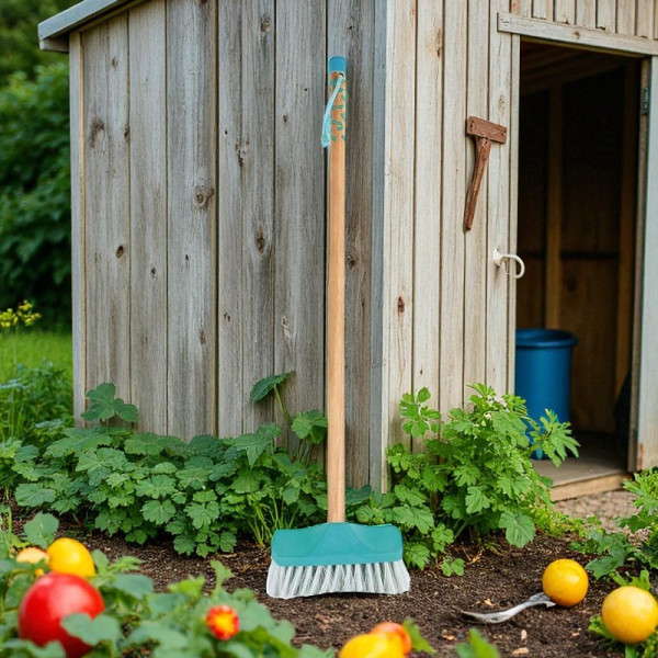 Jeu d'imitation - Balai de jardinage - Dès 3 ans - Manche bois - 75cm - Janod