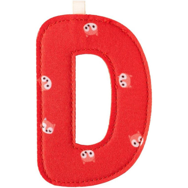 photo-Lettre décorative - D - Tissu - 9,5cm - Décoration de chambre - Enfant - Lilliputiens