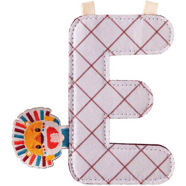 photo-Lettre décorative - E - Tissu - 9,5cm - Décoration de chambre - Enfant - Lilliputiens