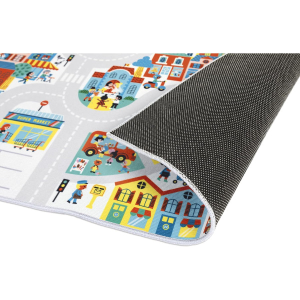 Tapis de jeu - Chambre - Enfant - Ville, voiture - 120x78cm - Dès 2 ans - Janod
