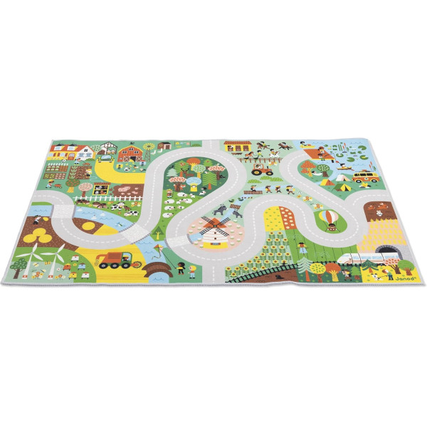 Tapis de jeu - Chambre - Enfant - Campagne, ferme - 120x78cm - Dès 2 ans - Janod