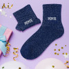 Chaussettes - Femme - Bleu avec paillettes - Pépite - Taille 36/42 - Humour - Cadeau