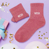 Chaussettes - Femme - Rose avec paillettes - Wesh - Taille 36/42 - Humour - Cadeau