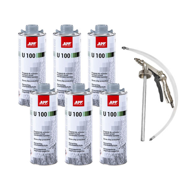 Blackson - Produit anti gravillon - Gris - APP U100 - 6x 1L + pistolet de pulvérisation